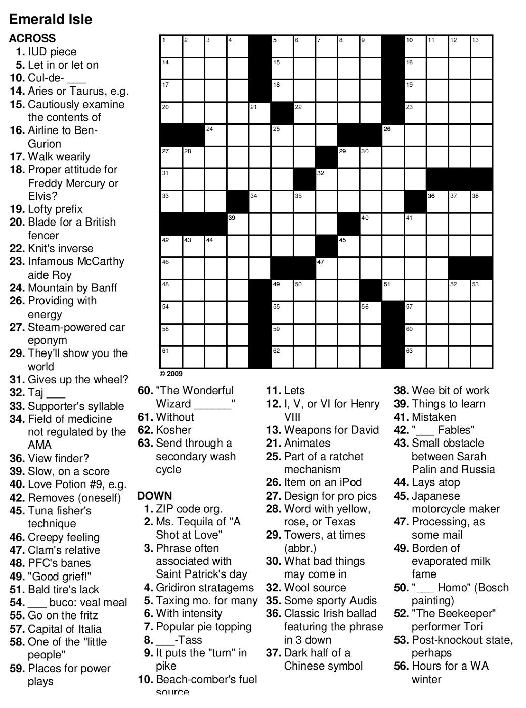 Printable Crossword Puzzles Easy To Medium - Printable Crossword ...