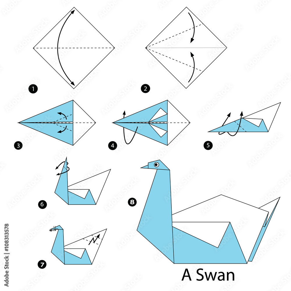 printable easy origami swan instructions