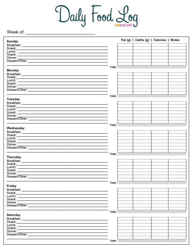 Diet Journal Template - 10 Free PDF Printables | Printablee