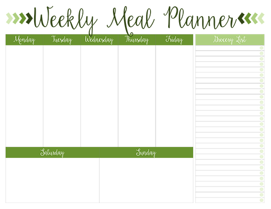 Printable Weekly Meal Planners - FREE | Live Craft Eat