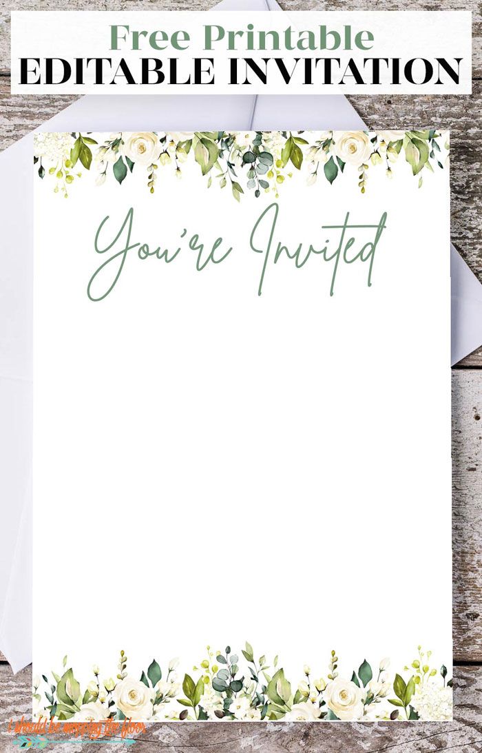 Free Printable Editable Invitation in 2024 | Free printable ...