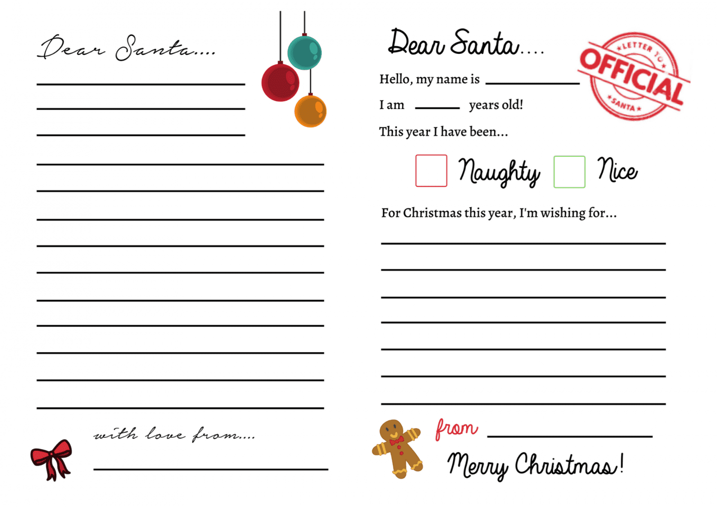 Letters to Santa Templates {Free Printables} - Super Busy Mum ...