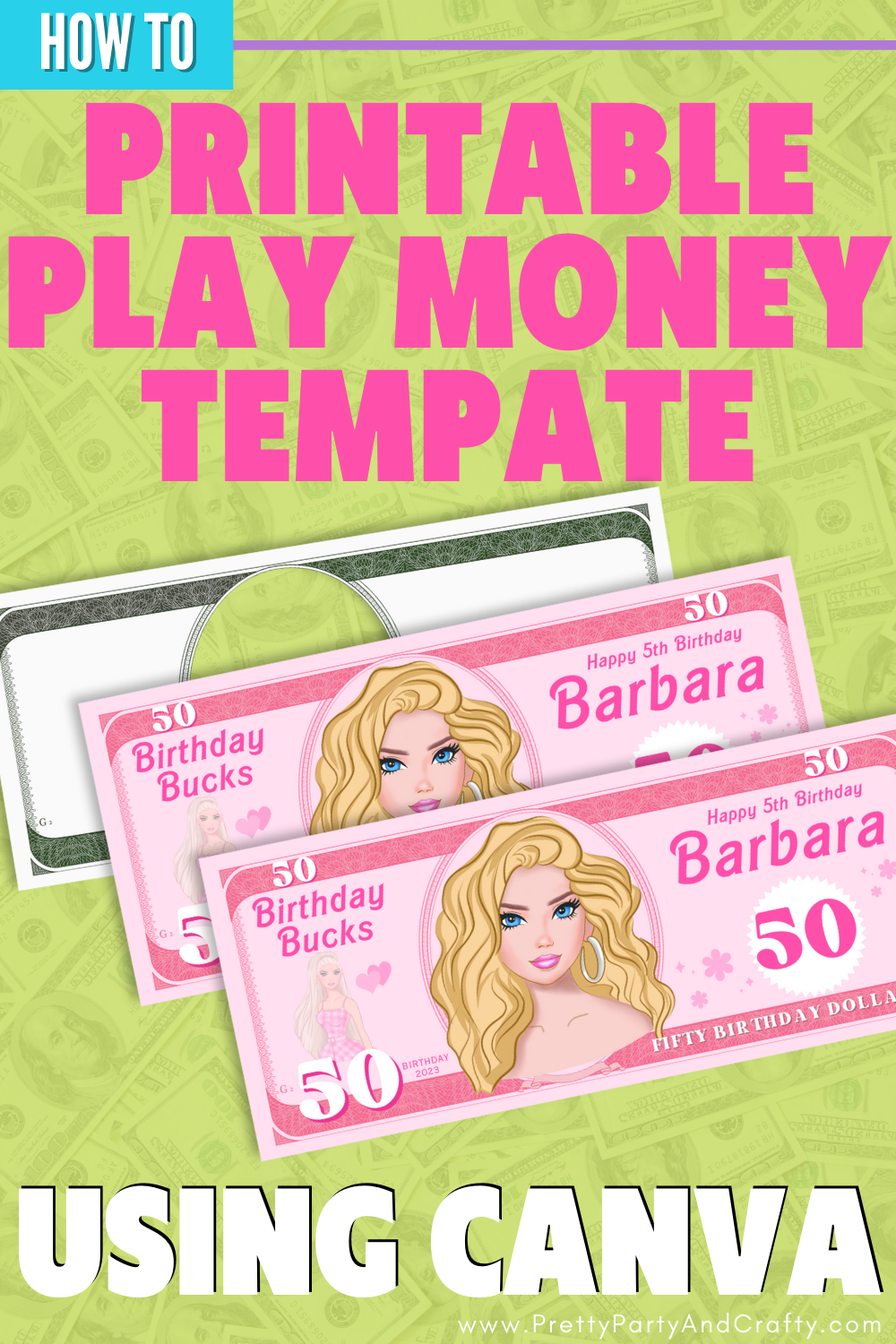 Printable Play Money Template: Make Your Own in Canva - Pretty ...