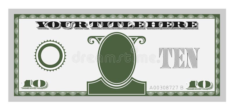 Bill Dollar Fake Money Template Stock Illustrations - 186 Bill ...