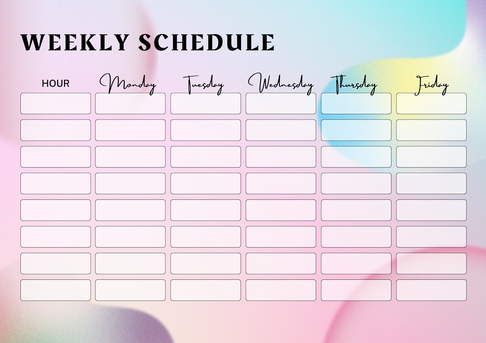 Free printable editable schedule, Download Free printable editable ...