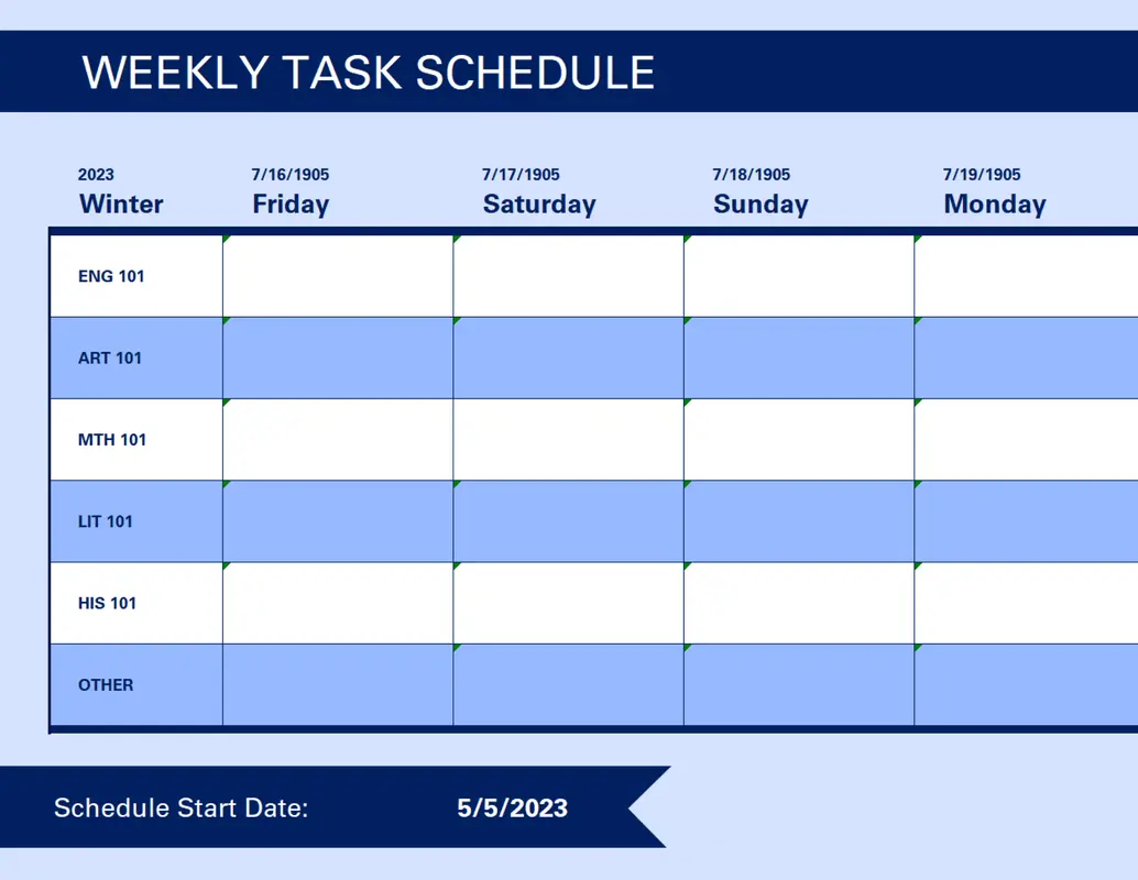 Free schedule templates | Microsoft Create - Worksheets Library