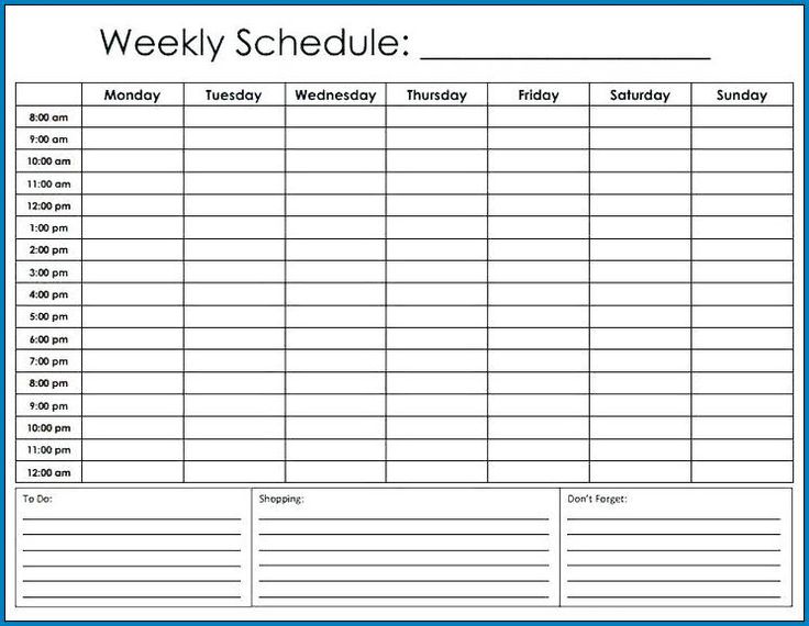 Free printable editable schedule, Download Free printable editable ...