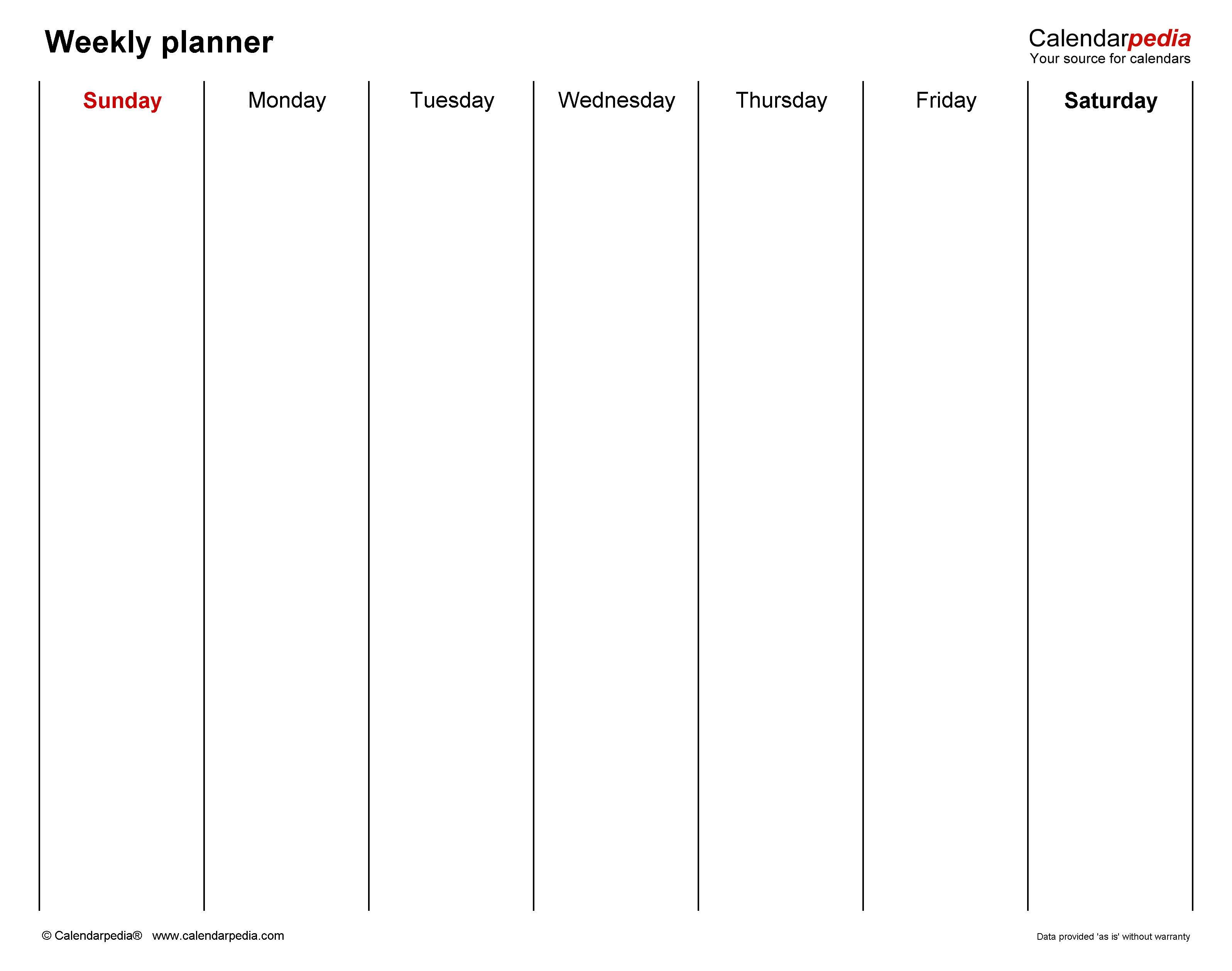 Free Weekly Planners for Microsoft Word - 20+ Templates