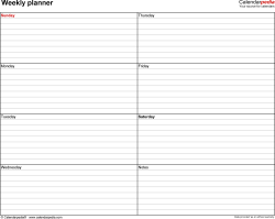printable editable weekly planner