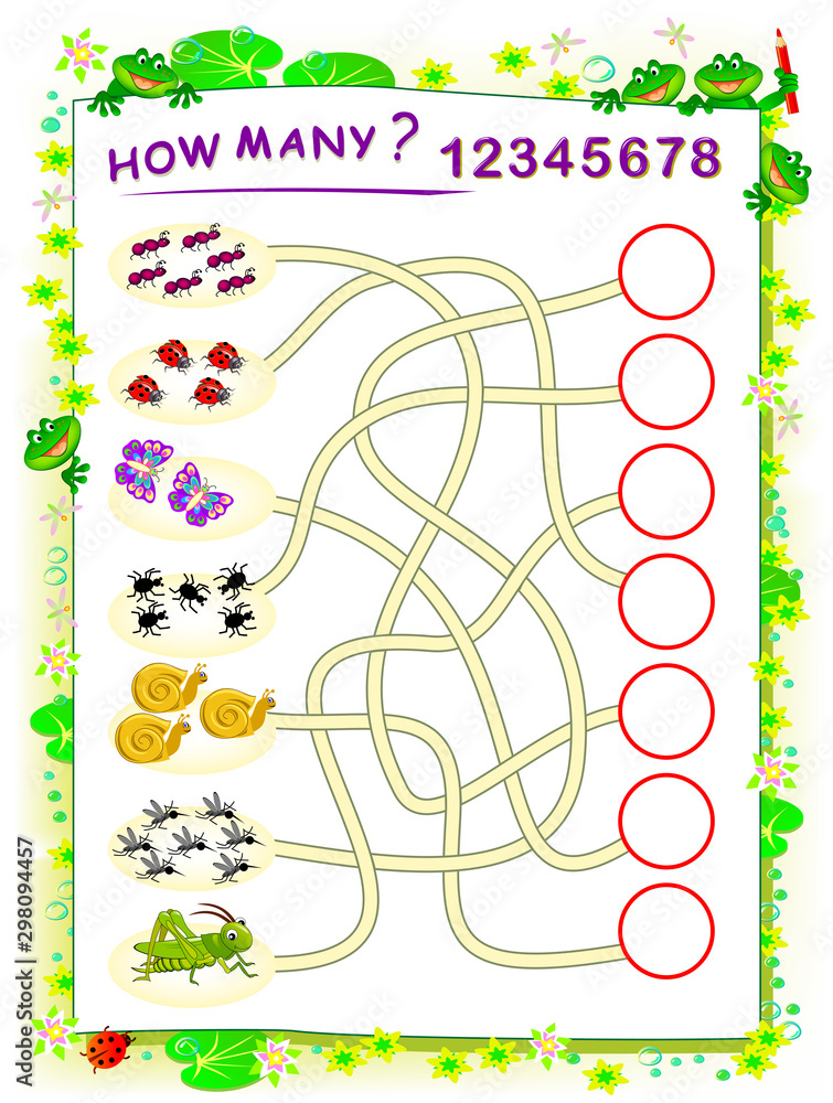 Logic puzzle game for children with labyrinth. Printable worksheet ...