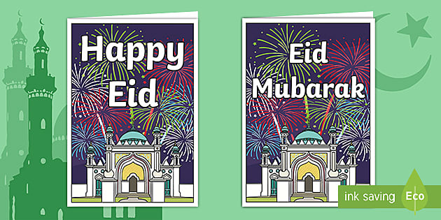How to Make Eid Mubarak Cards | Free Download (teacher made)