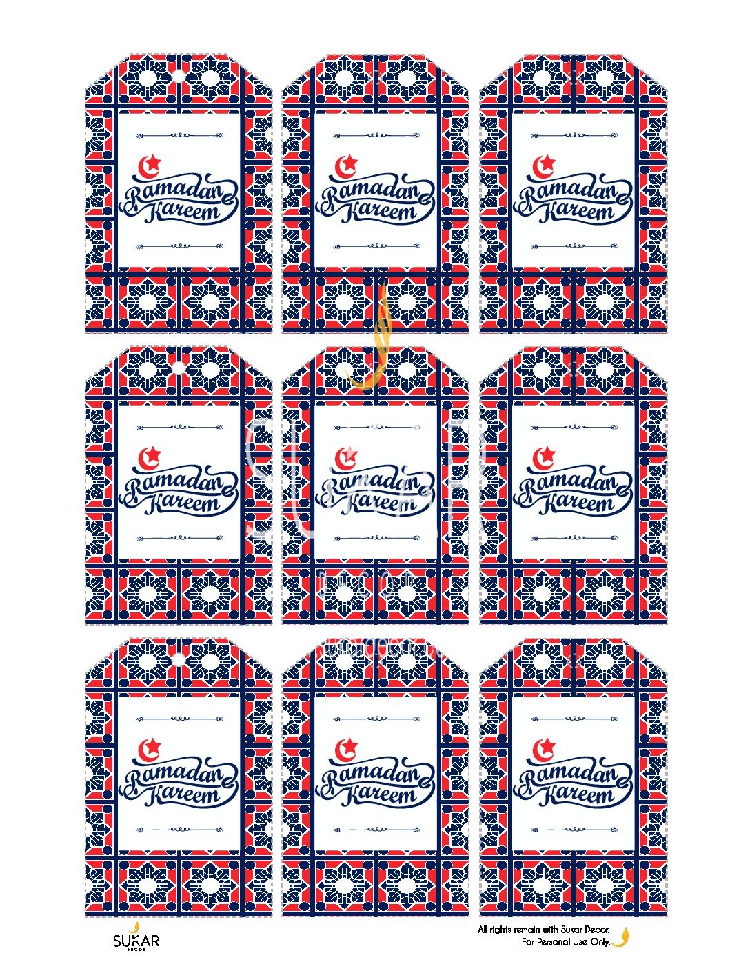 Ramadan Printable Gift Tags Sukar Decor - Sukar Decor Islamic Decor