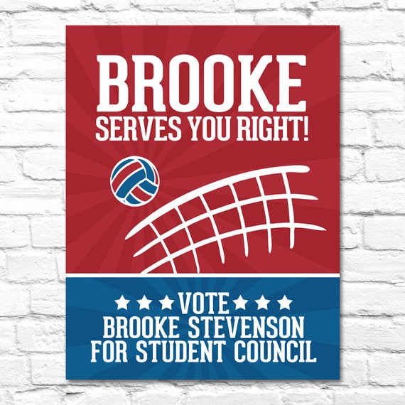 Election Campaign Poster 6 - Printable Volleyball Campaign Poster ...