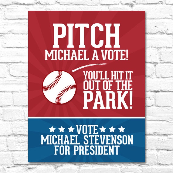 Election Campaign Poster 14 - Printable Baseball Campaign Poster ...