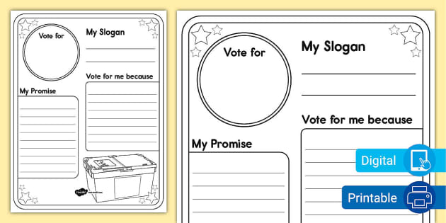 Design an Election Campaign Poster Activity for K-2nd Grade