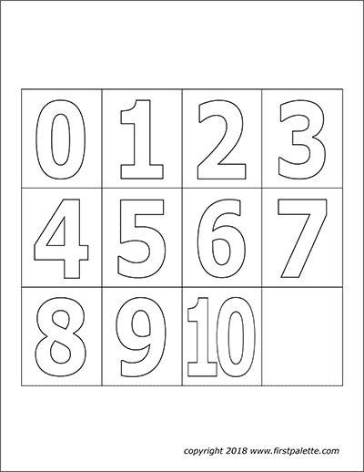Numbers | Free Printable Templates &  Coloring Pages | FirstPalette.com
