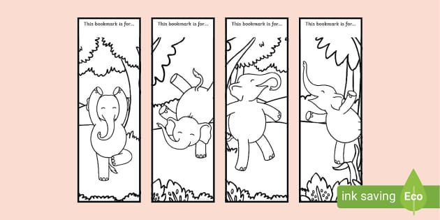 FREE! - Elephant Bookmarks to Colour - Twinkl Resources