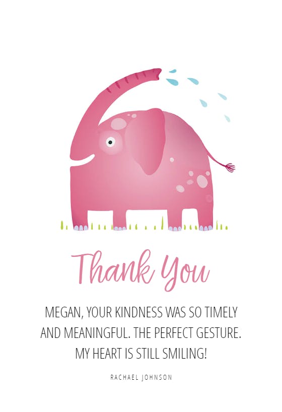printable elephant thank you cards