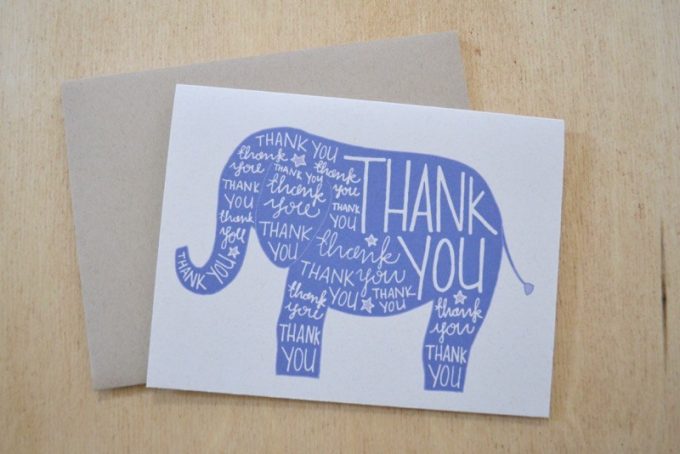 Free Elephant Thank You Card Printable - 24/7 Moms