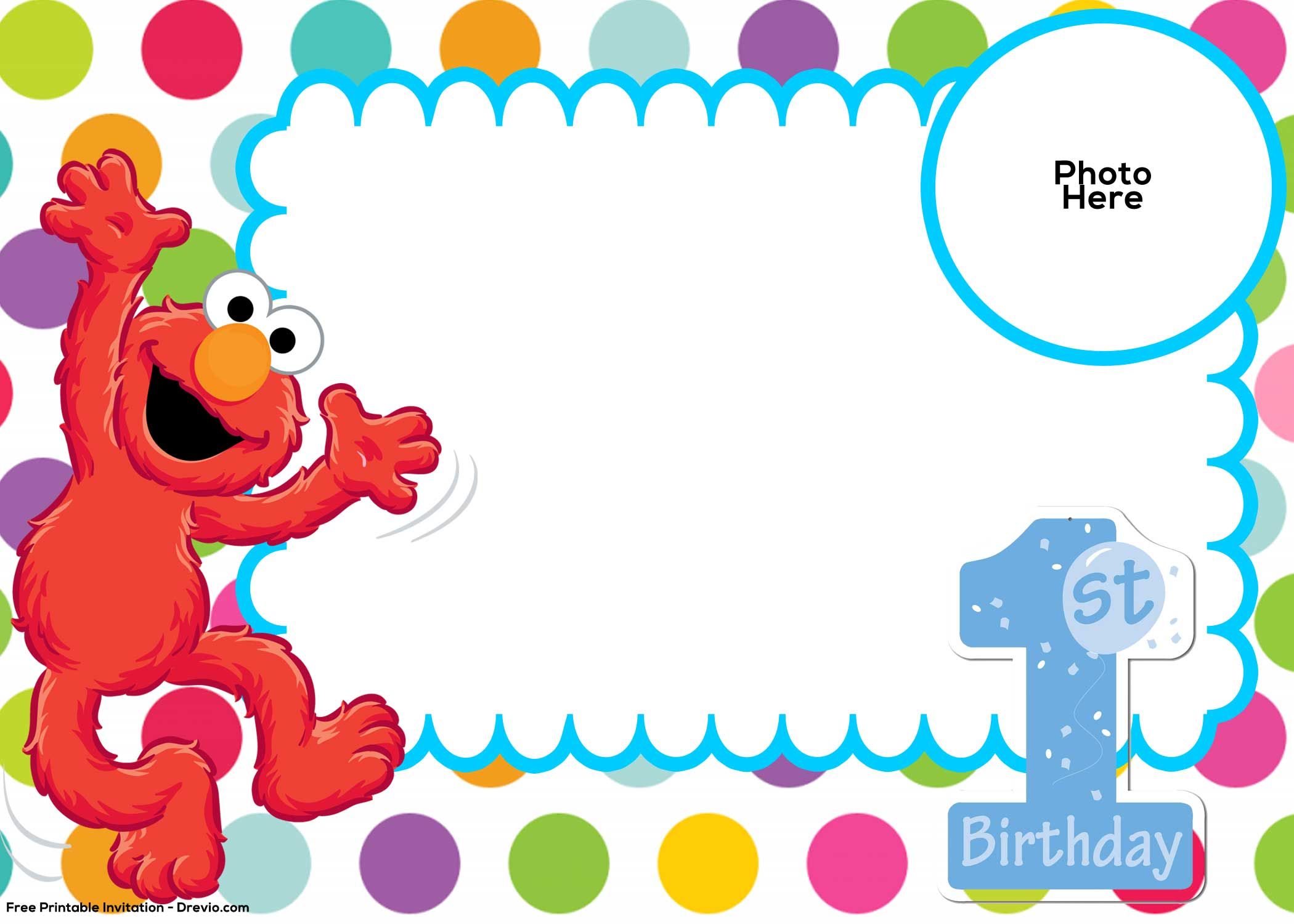 Free Sesame Street 1st Birthday Invitation Template