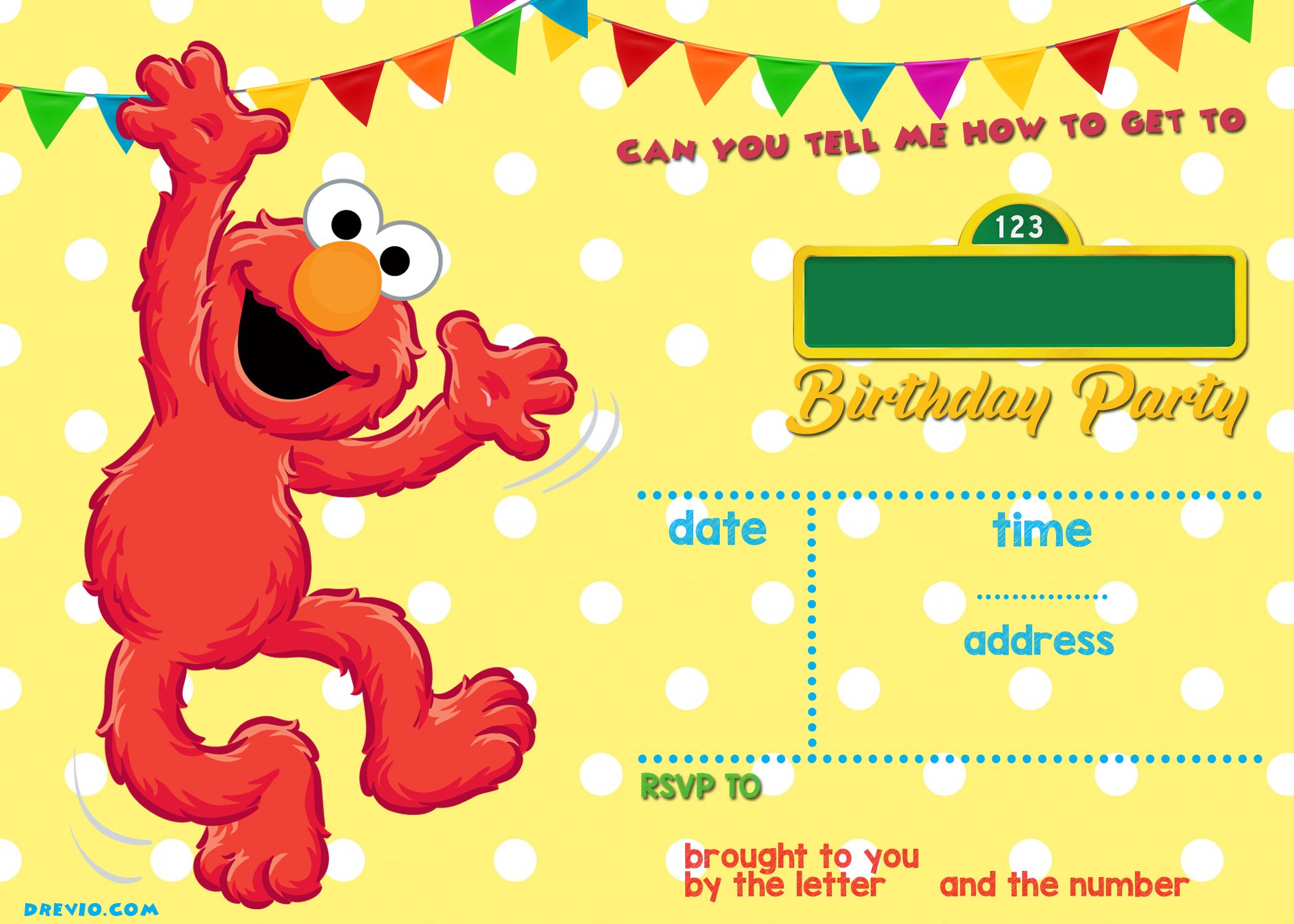Sesame Street Birthday Invitations Online - Download Hundreds FREE ...