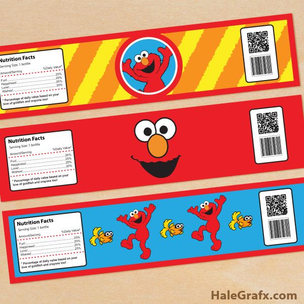 printable elmo water bottle labels
