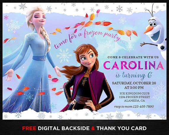 Frozen Birthday Invitation Frozen 2 Theme Invite Birthday Party ...
