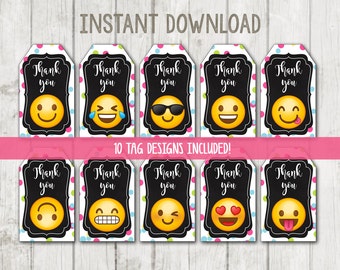 printable emoji gift tags