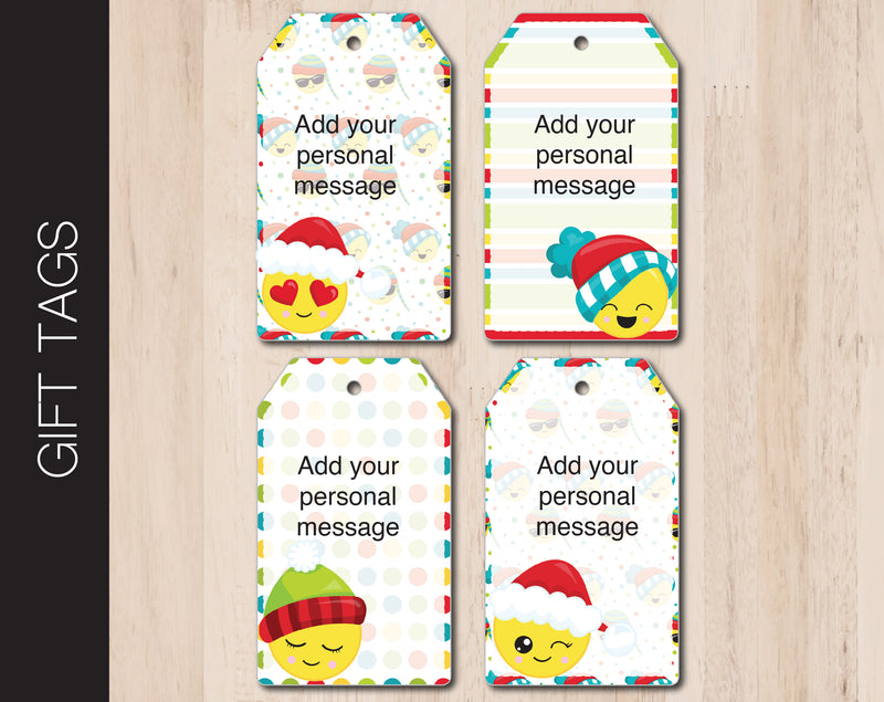 Printable Christmas Emoji Gift Tags