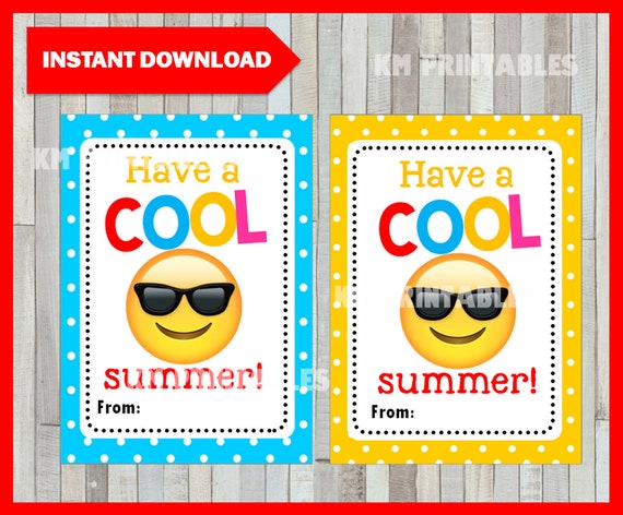 Emoji End of School Cards, Funny Friend Gift Tags, Last Day of ...