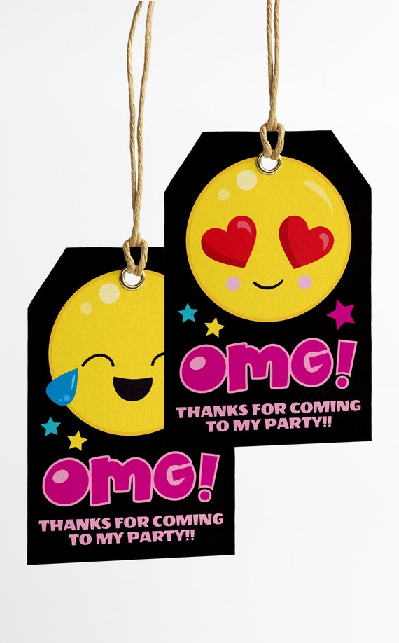 Emoji Party Thank You Tags Printable Instant Download File - Emoji ...