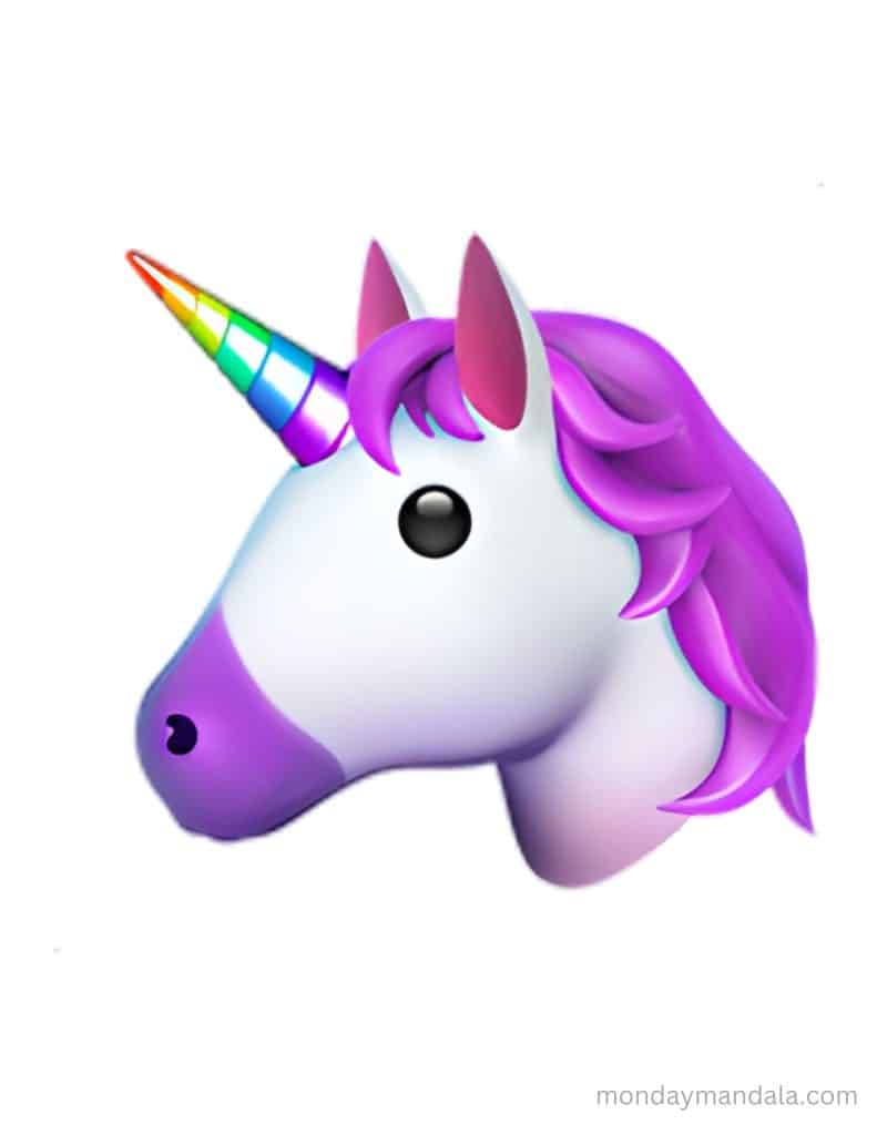 printable emoji unicorn pictures