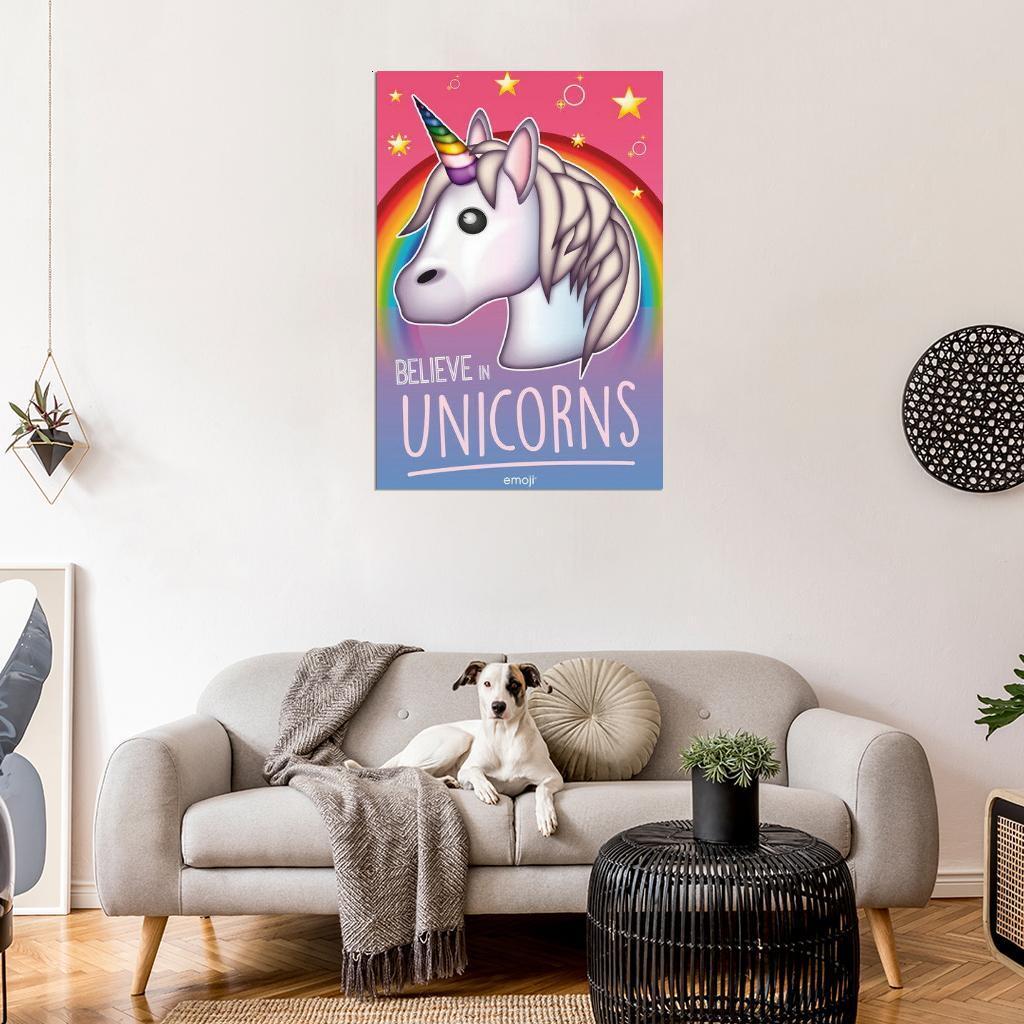 90715 UNICORN EMOJI BELIEVE IN UNICORNS Wall Print Poster AU | eBay