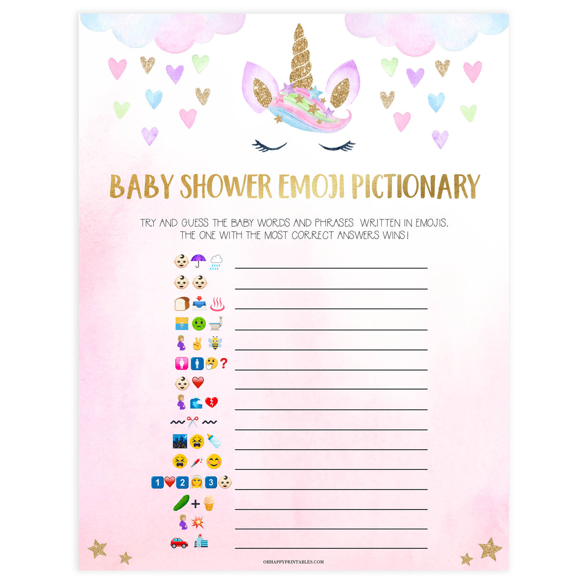 printable emoji unicorn pictures