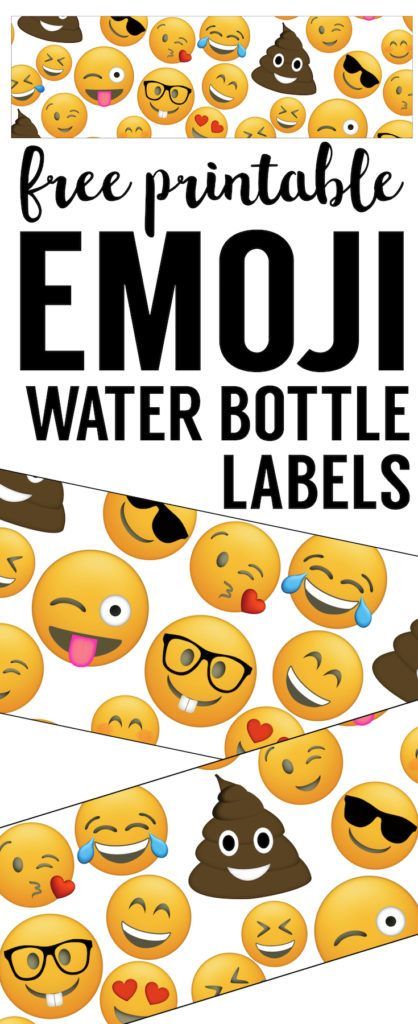 printable emoji water bottle labels free