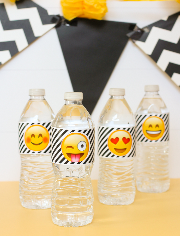 printable emoji water bottle labels free