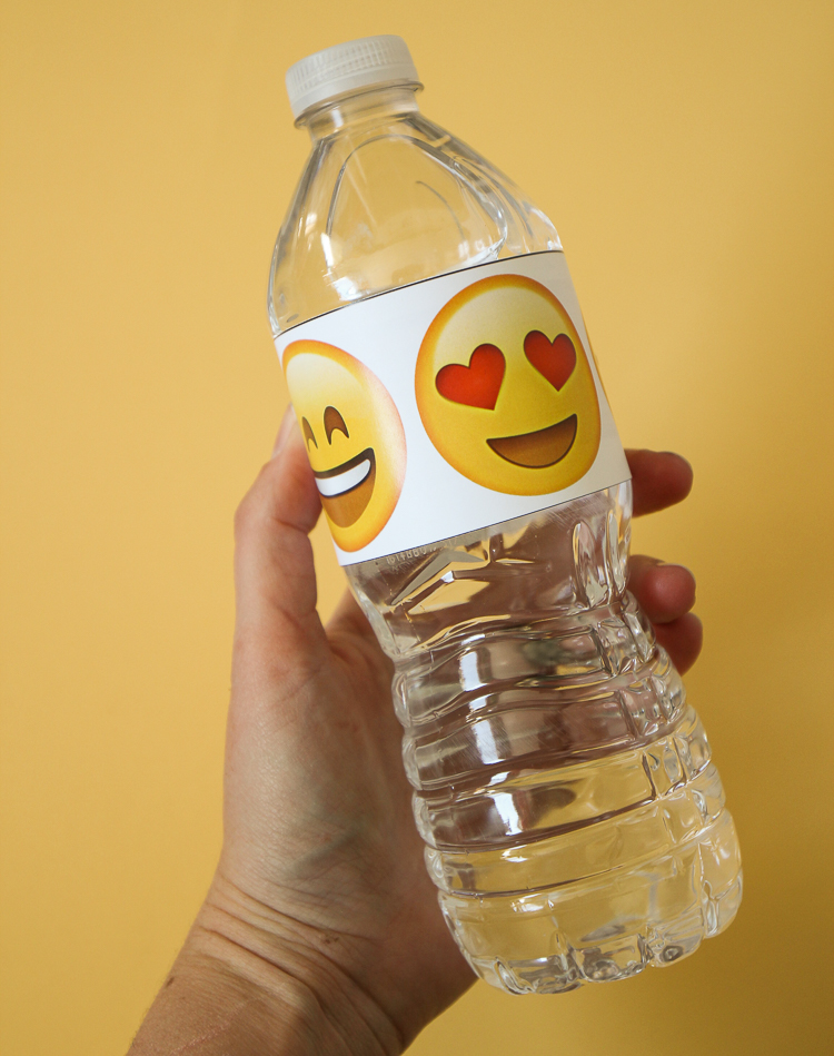 printable emoji water bottle labels free