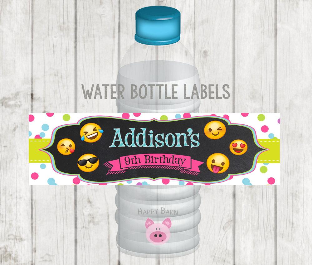 printable emoji water bottle labels free