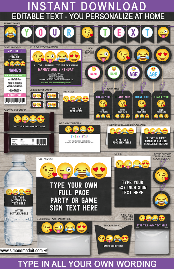 printable emoji water bottle labels free