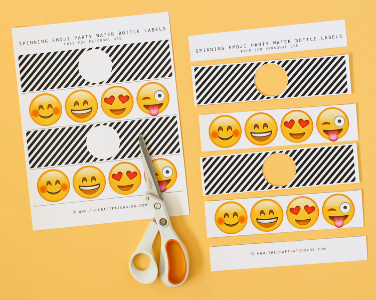Emoji Party Water Bottle Labels