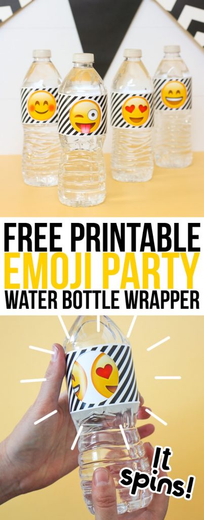 Emoji Party Water Bottle Labels