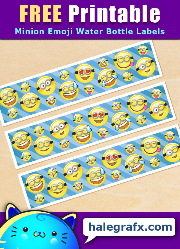 FREE Printable Minion Emoji Water Bottle Labels
