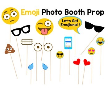 Emoji Photo Booth Props by the Nerd Bird | TPT