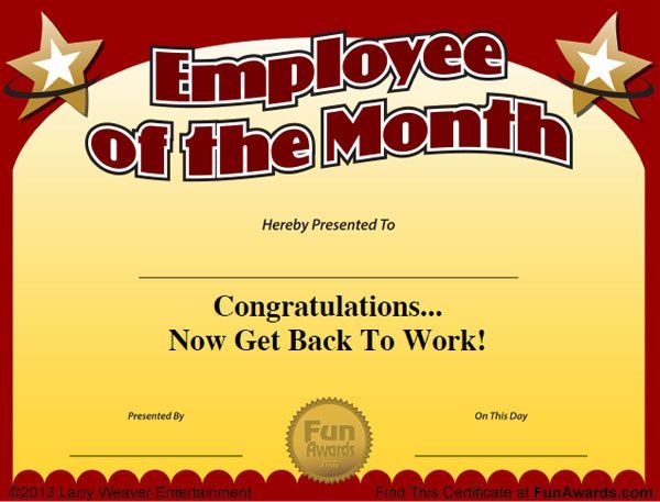 printable employee awards
