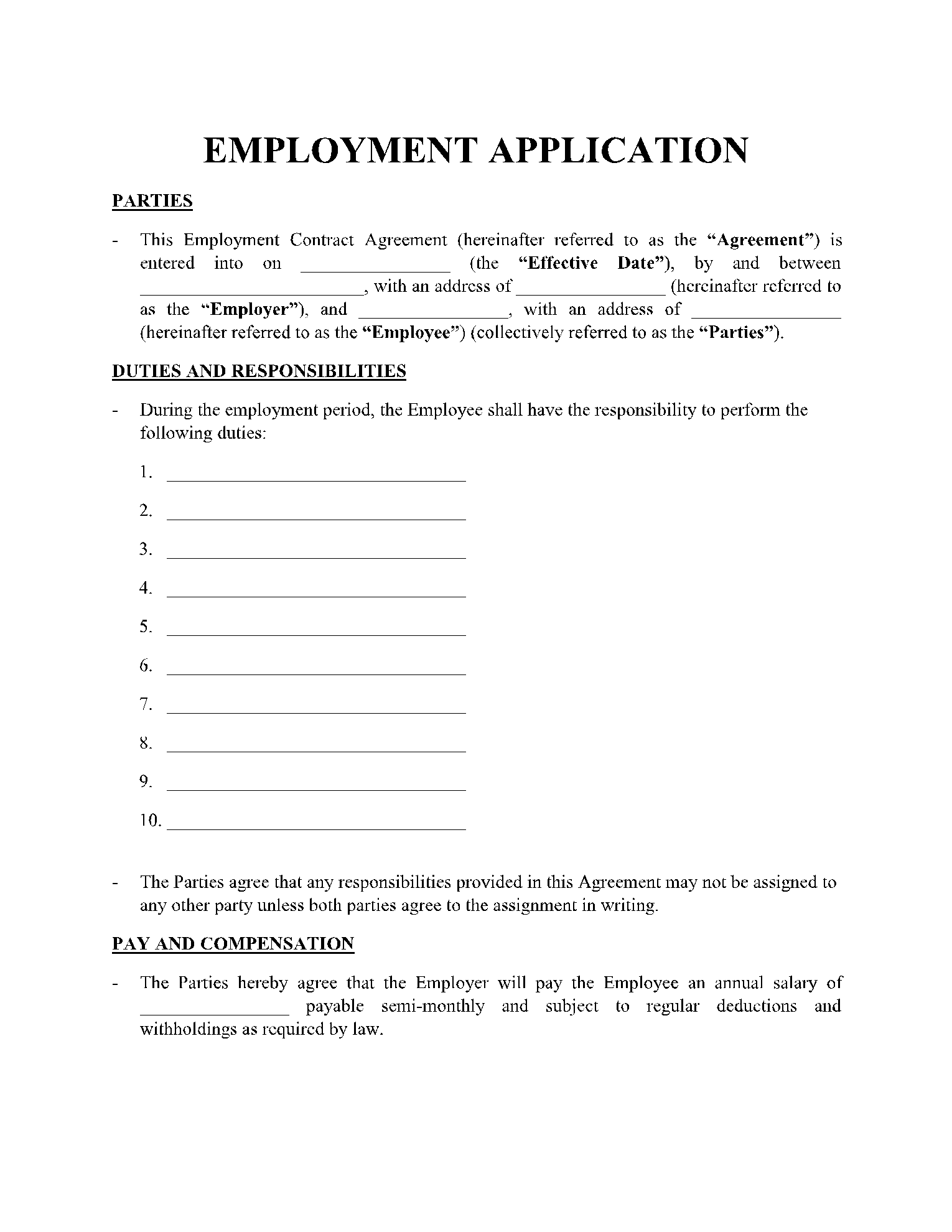 Free Employment/Job Application Form Templates | CocoSign