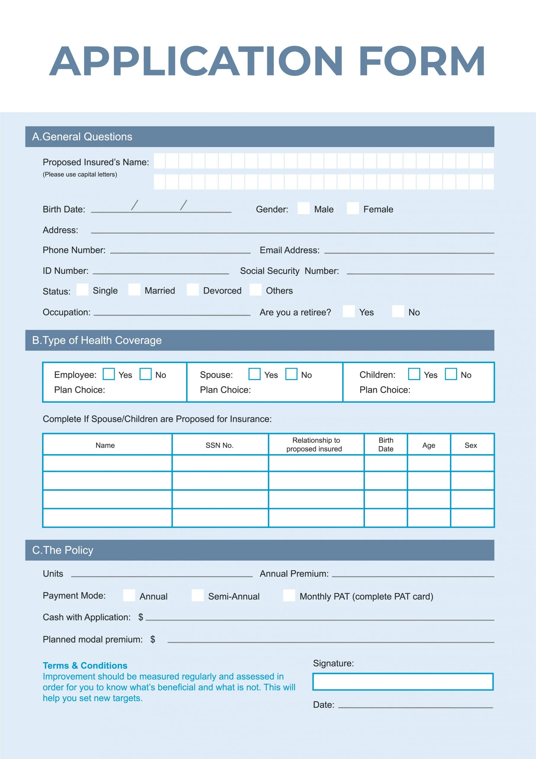 printable employment application free