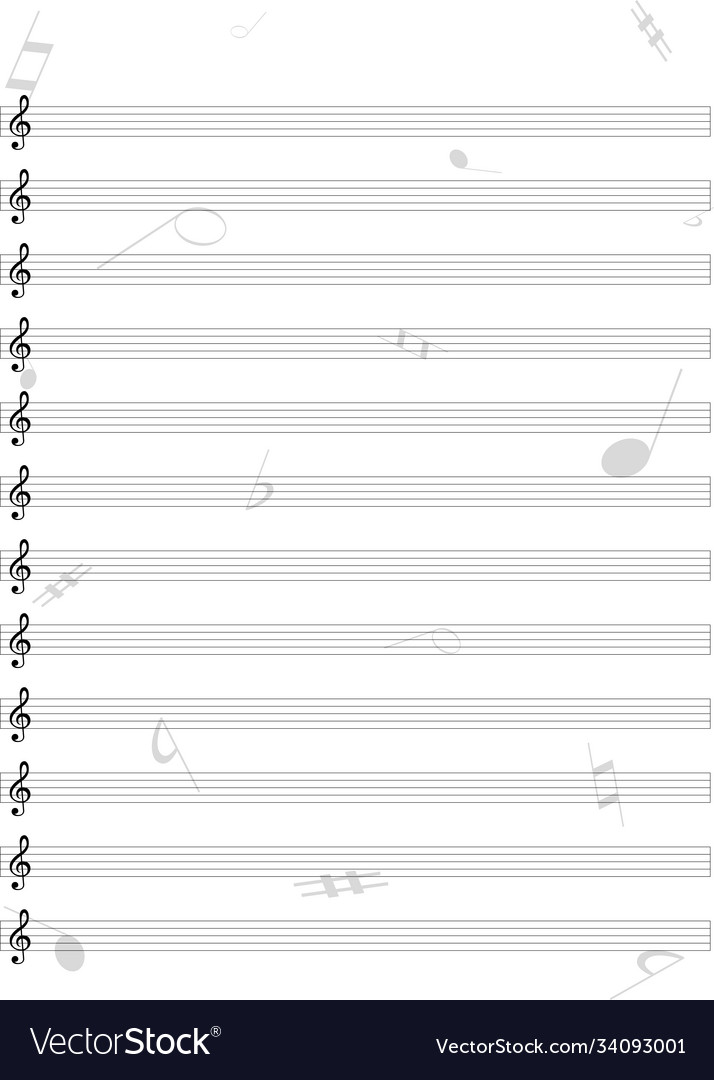 Blank music sheet score with violin keys real Vector Image