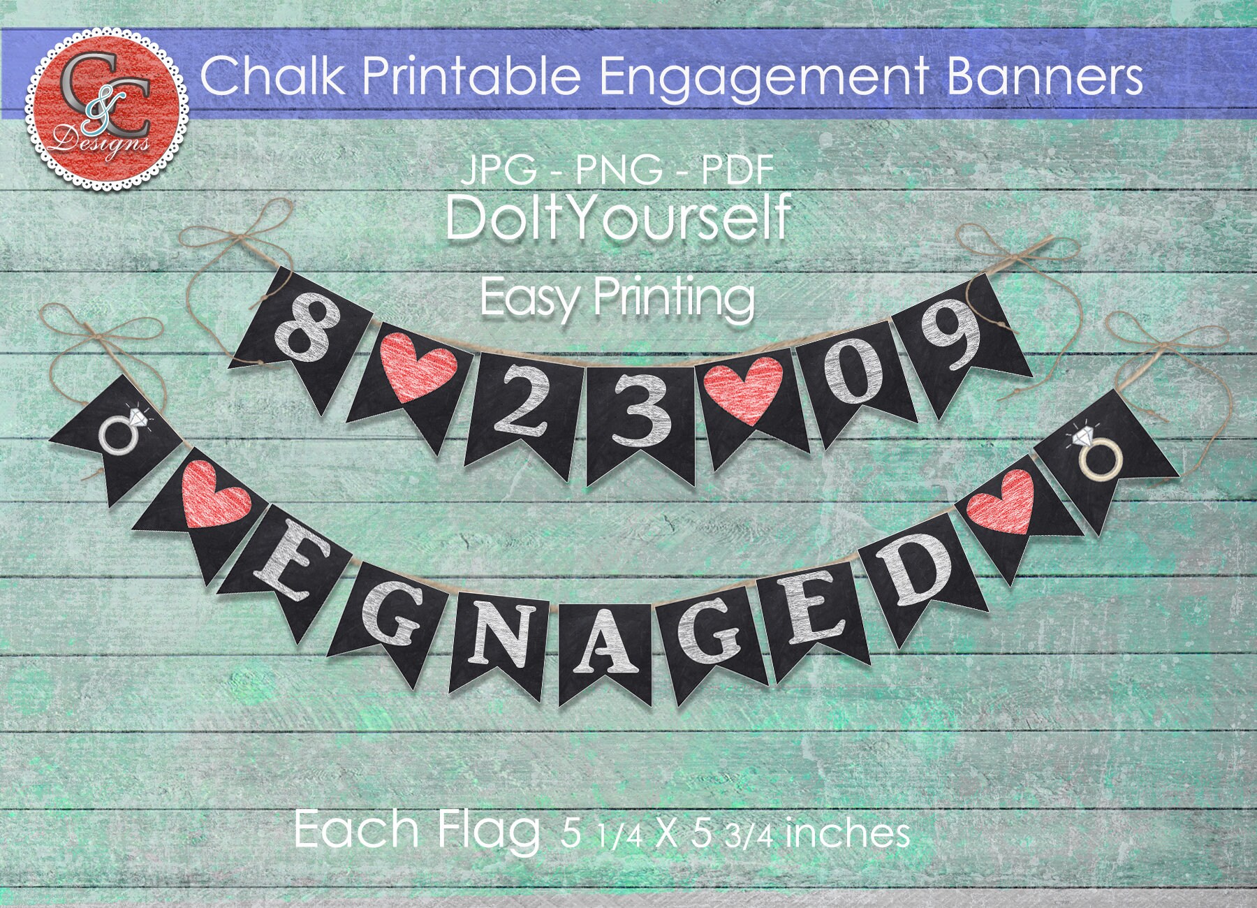 printable engagement banner
