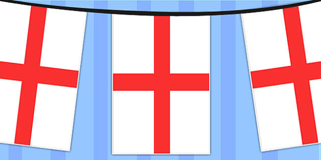Printable A4 England Flag Bunting (teacher made) - Twinkl