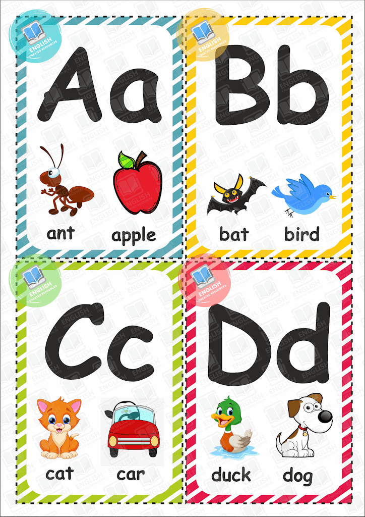 printable english alphabet flash cards